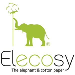 Logo de l'entreprise de commerce équitable Elecosy - produits en crotte d'éléphant