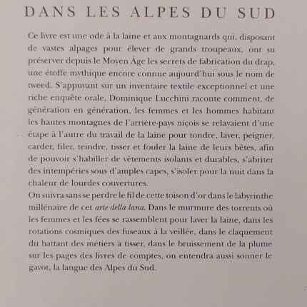 L'art de la laine dans les Alpes du Sud, un livre magnifique de Dominique Lucchini