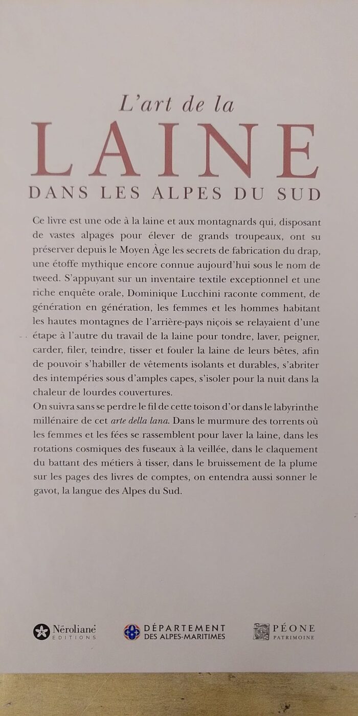 L'art de la laine dans les Alpes du Sud, un livre magnifique de Dominique Lucchini