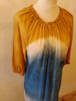 Robe tye and dye naturel oignon et indigo