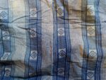 Tissu en pagne africain à larges bandes bleues et blanches pour l'extérieur de la marmite norvégienne