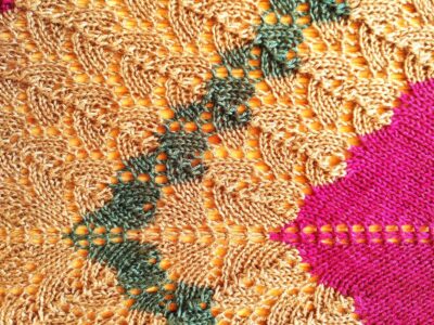 Châle en tricot dentelle de laine - atelier d'apprentissage