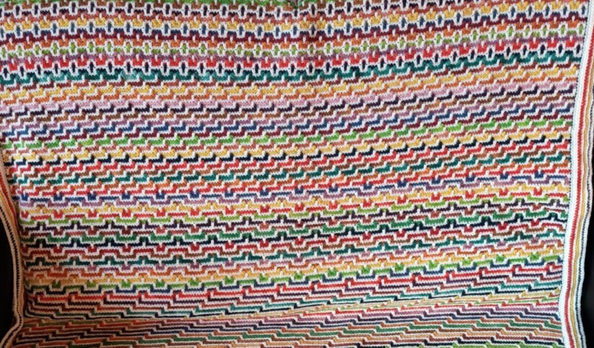 Couverture au crochet mosaïque