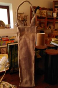 Sac porte-bouteille en lin français