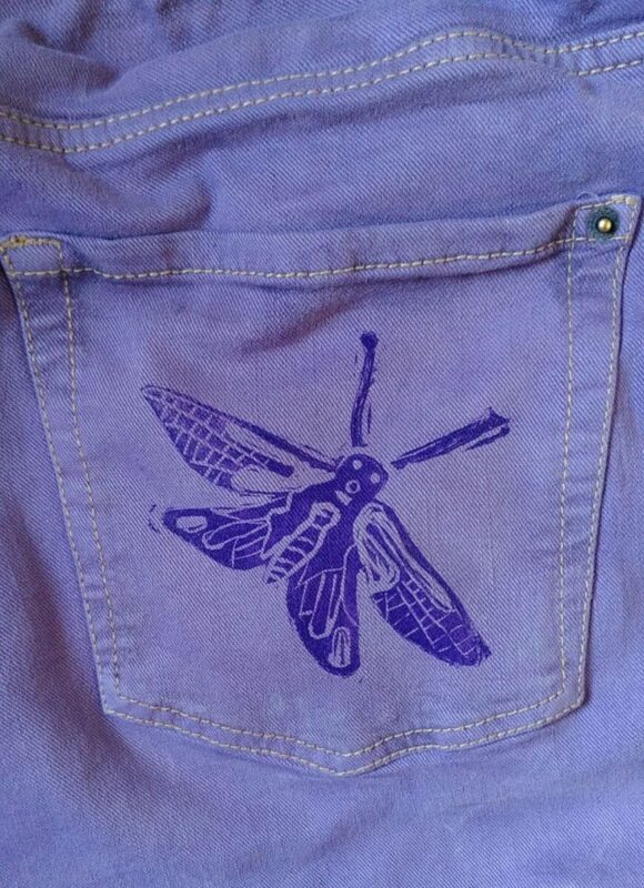 Atelier de gravure sur gomme et impression textile avec Spacepafpaf