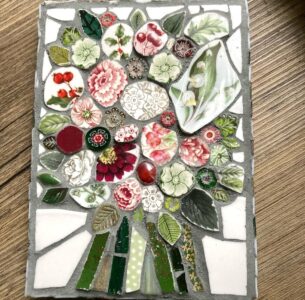 Atelier de création d'un bouquet en mosaïque, en Gaume